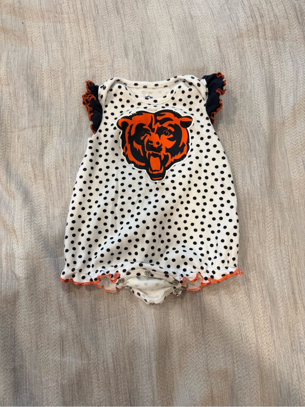 NFL White Black Polka Dot Orange Graphic Baby Shirt
